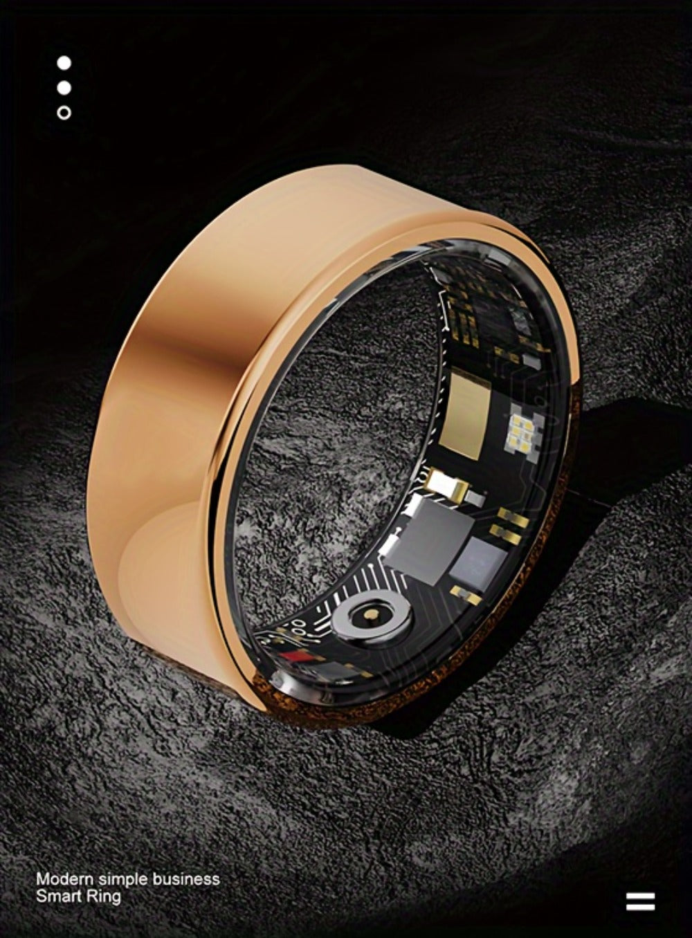 Health Monitoring Smart Ring with Heart Rate HRV Sleep Tracking, Steps Calories Body Temp & Menstrual Cycle – Bluetooth 5.3, iOS & Android, Sizes #7-#13, Rose Gold Black Silver
