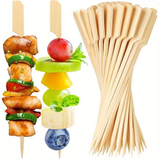 Bamboo Appetizer Skewers with Decorative Rooster Tail, 6-Inch 400-Pack