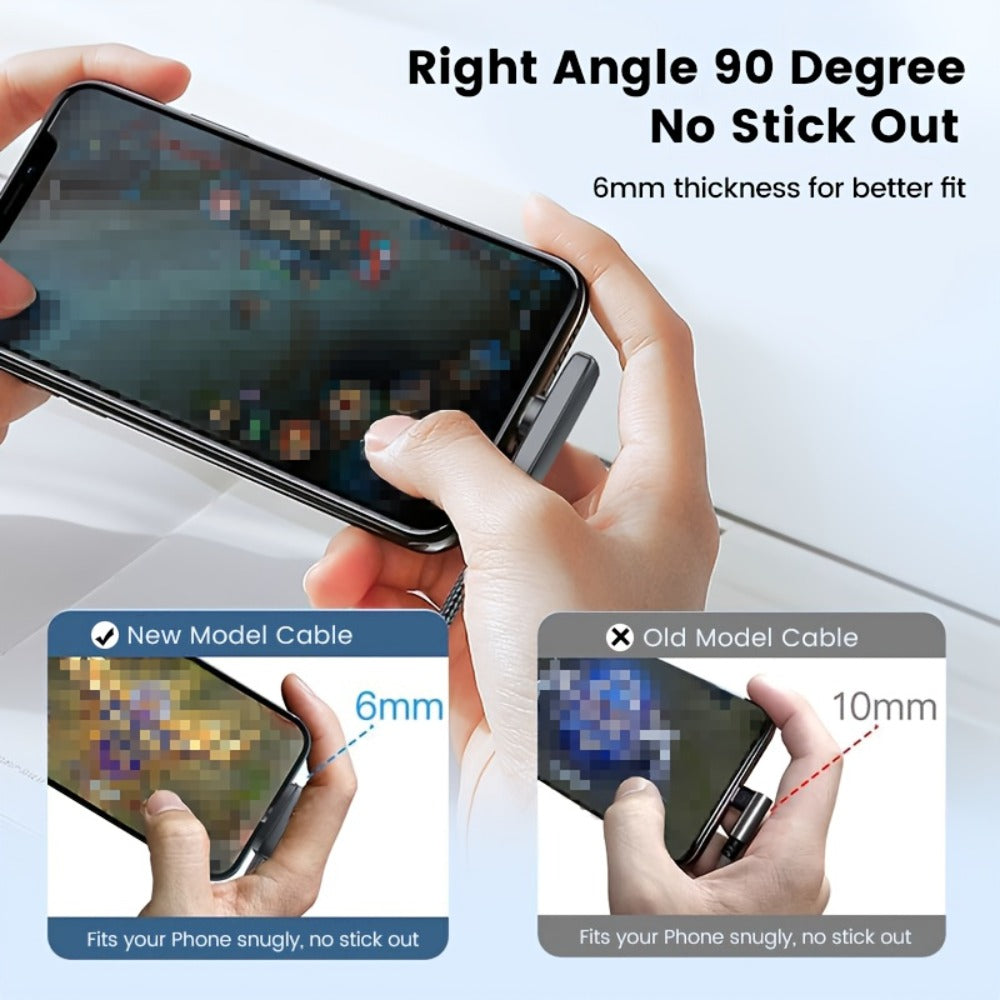 Right Angle 90 Degree USB-C to USB-C Cable 100W PD Fast Charging – Elbow Type-C Charger Cord Oxygen-Free Copper for iPhone 16 15 Samsung Galaxy MacBook Android Laptop | Data Sync Right Angle Charger