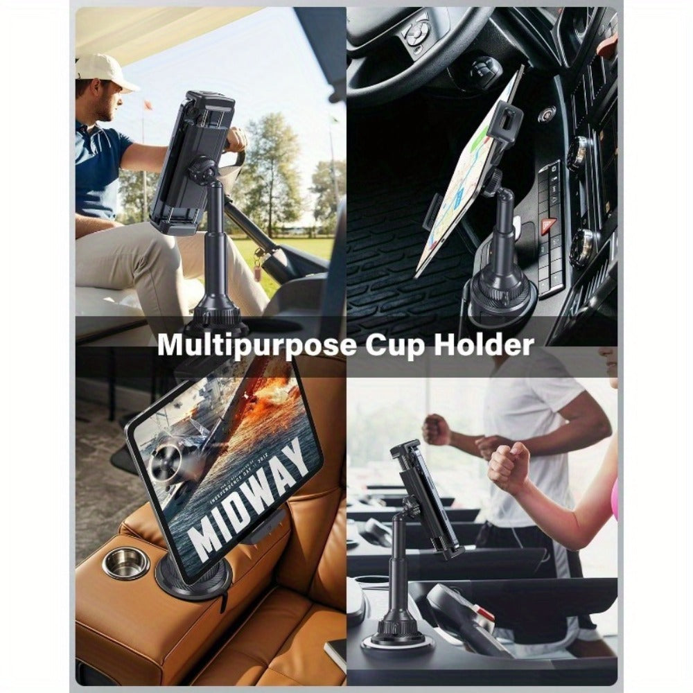 Car Headrest Tablet Holder Adjustable Clamp Mount for iPad iPhone Android Tablets 4.3-11 Inch Universal Backseat Tablet Stand 10.57 Inch Height Adjustable Arm Road Trip Travel Companion Black