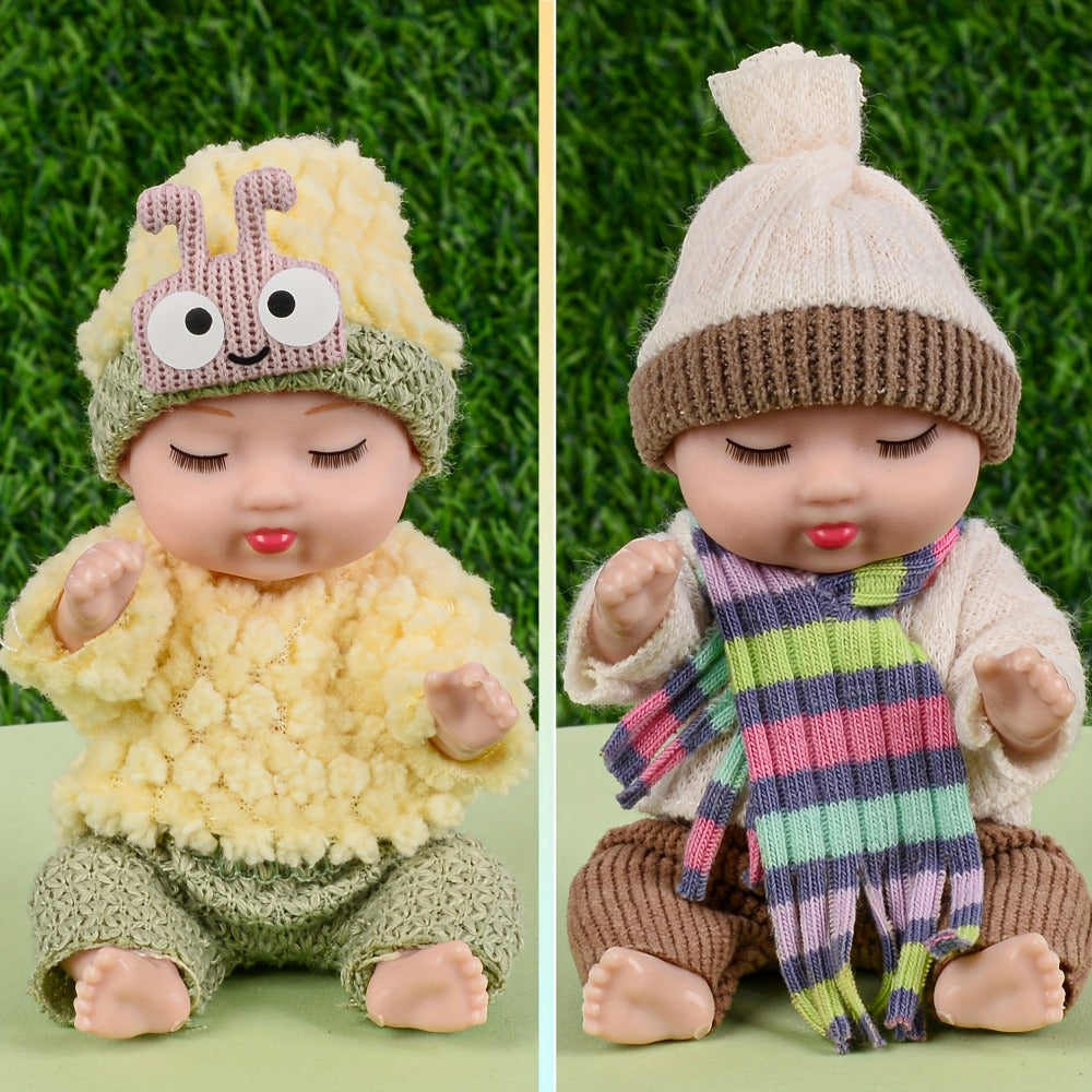 Mini Baby Dolls 8 Pack 4 Inch Animal Theme Outfits BPA-Free Non-Toxic ASTM Certified Miniature Doll Set Party Favor Stocking Stuffer Gift for Girls Ages 3-12 Birthday Christmas