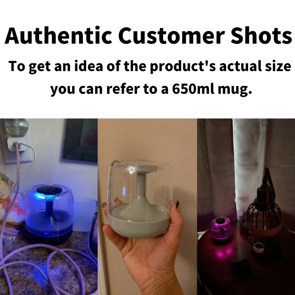Cool Mist Humidifier with 7-Color Night Light & Transparent Tank | USB Quiet Humidifier 24H Runtime, 2-Speed Mist, Top-Fill Design for Bedroom, Office & Small Spaces | White & Green