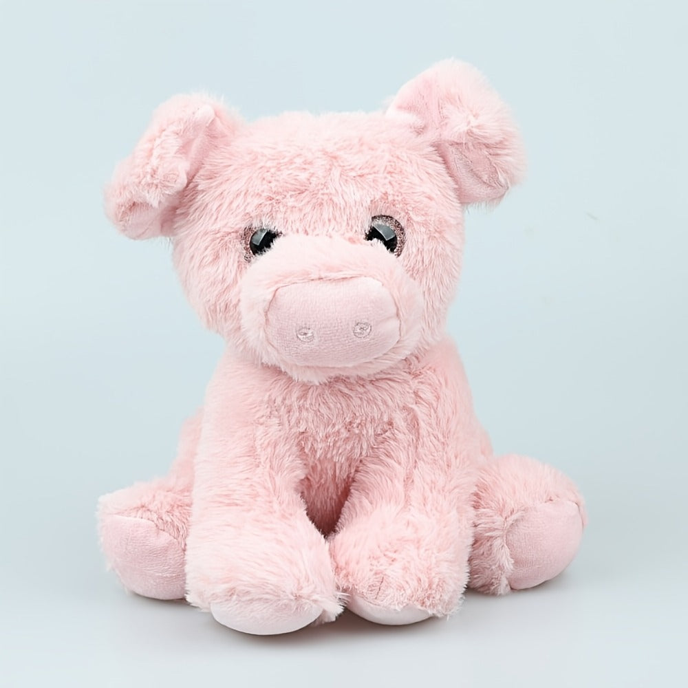 Pink Pig Plush Toy with Big Eyes for Farm Animal-Themed Decor