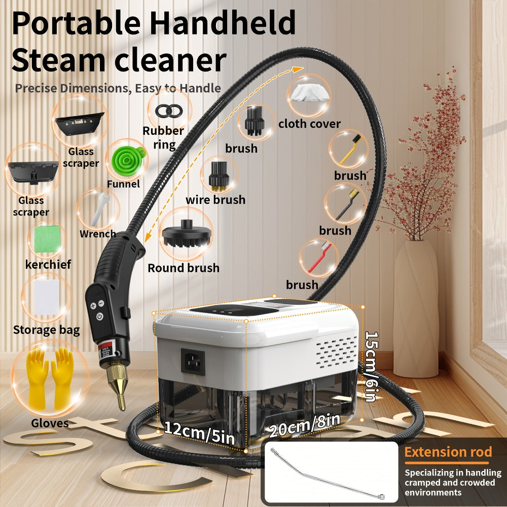 Portable Steam Cleaner High-Temperature High-Pressure Handheld Steamer for Home, Carpet, Tile & Grout Cleaning – 9-Speed Adjustable, 3 Models: Basic, Upgraded & Smart