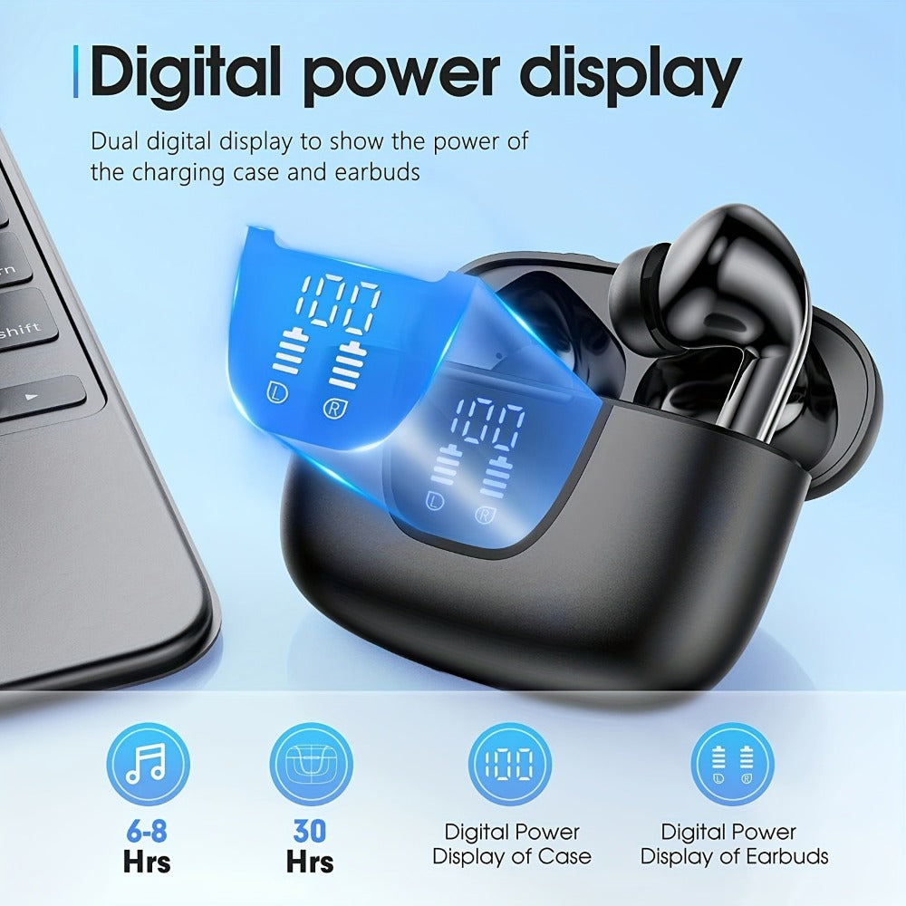 Stereo Sport Wireless Earbuds Touch Control Charging Case In-Ear Bluetooth TWS Headphones for Running Gym Fitness Music All Smartphones