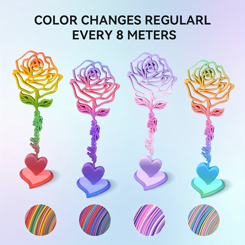 SUNLU Rainbow PLA Filament Bundle 4 Rolls 1.75mm 4x250g Fast Color Change Every 8 Meters Rainbow 01 02 03 04 Neatly Wound Vivid Multicolor Gradient FDM 3D Printer Filament