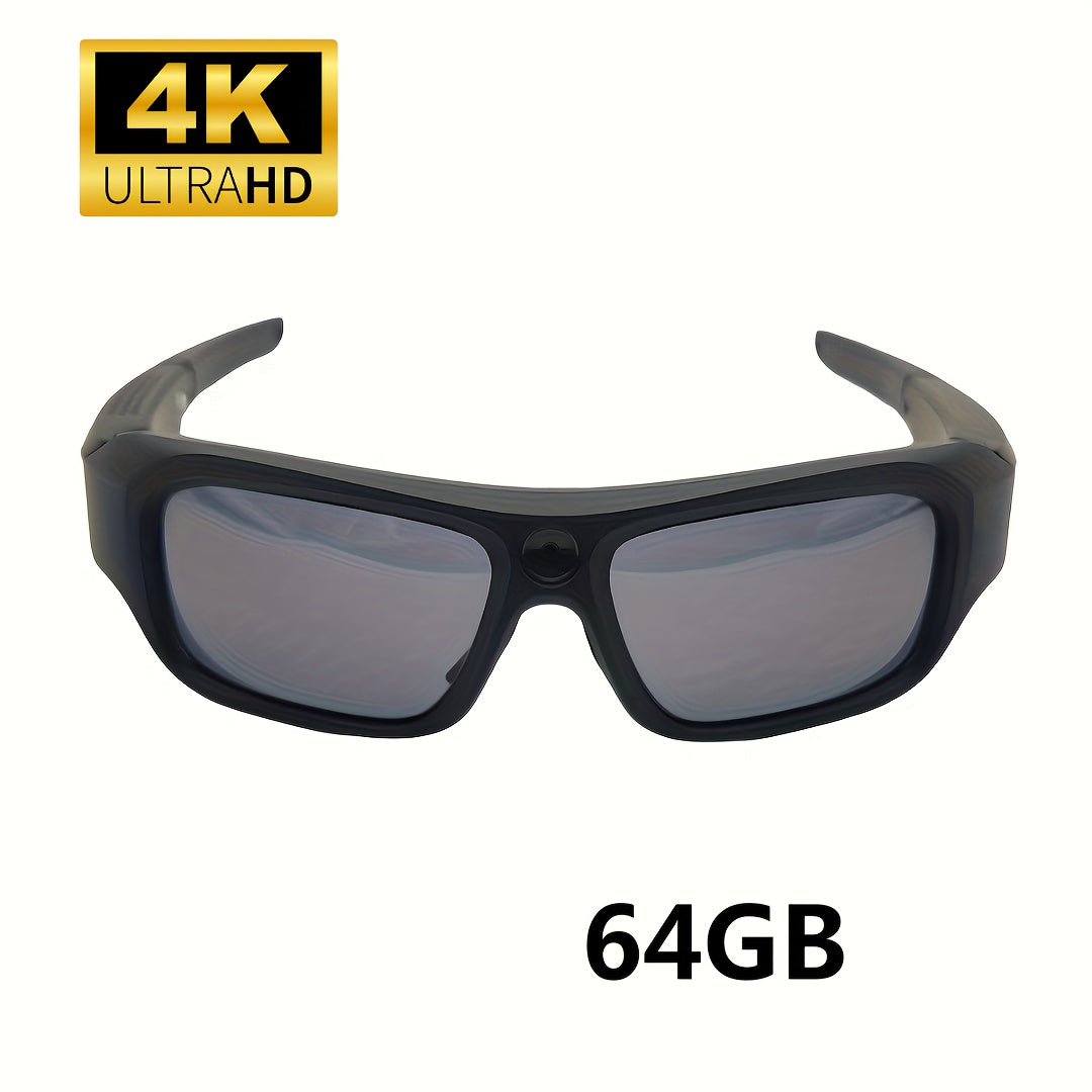 4K Camera Glasses UHD Sports Action Cam - 2-Hour Recording, Body Camera Wearable, Bike Running Cycling Recorder, Meeting Minutes, 3840x2160P 30fps, Optional 64GB, Models A31 A33 S36
