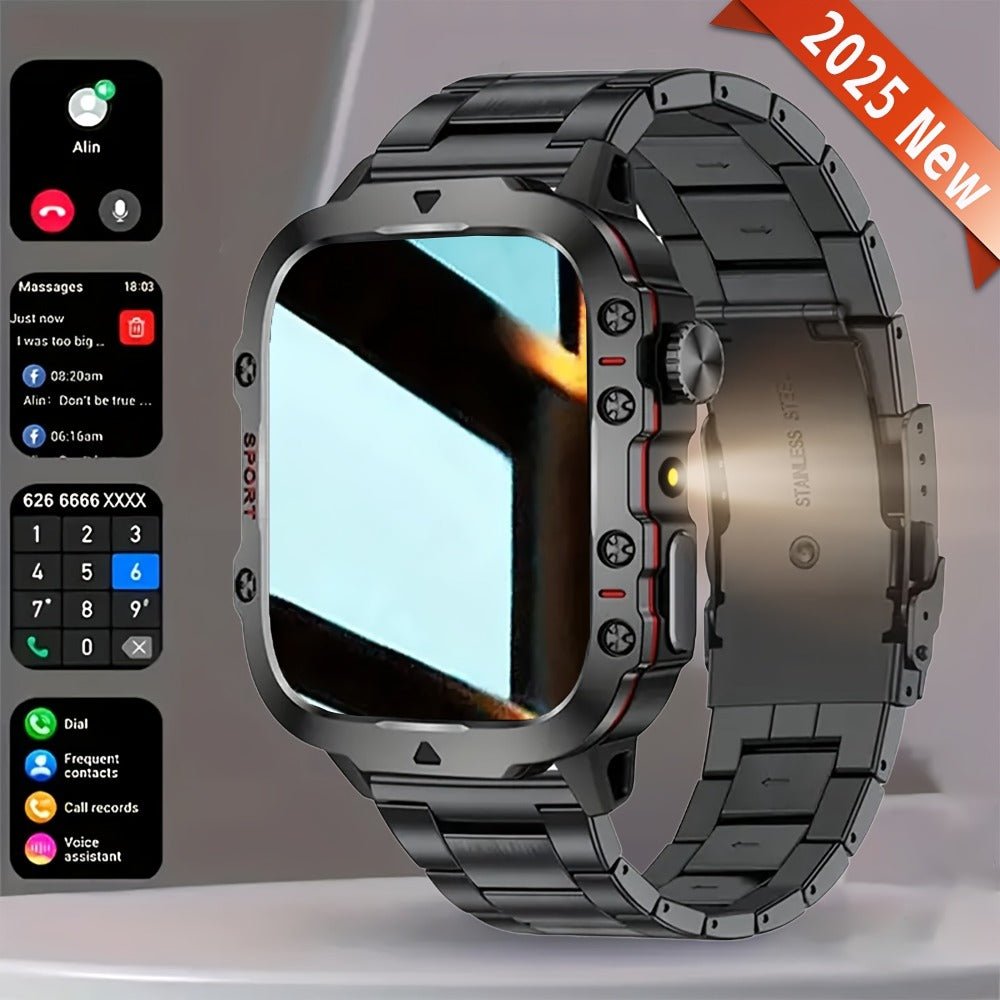 2-in-1 Smartwatch with Wireless Earbuds, Bluetooth Calling & Music Playback, HIFI Sound Quality, HD Lens Camera, Built-in Microphone, UV Protection, Magnetic USB Charging, Dual Strap – Outdoor Sports Smart Watch for Men & Women