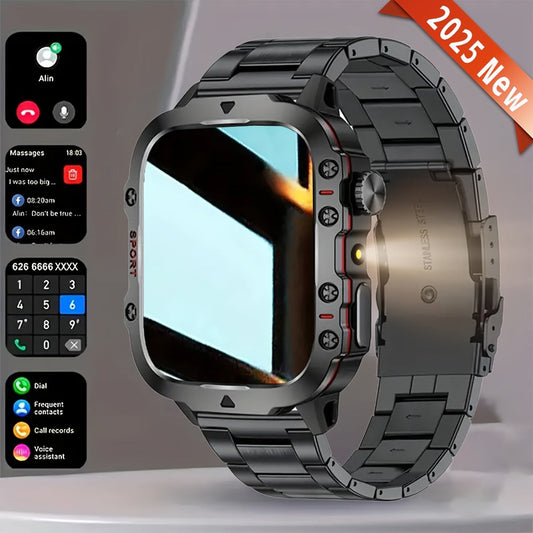 2-in-1 Smartwatch with Wireless Earbuds, Bluetooth Calling & Music Playback, HIFI Sound Quality, HD Lens Camera, Built-in Microphone, UV Protection, Magnetic USB Charging, Dual Strap – Outdoor Sports Smart Watch for Men & Women