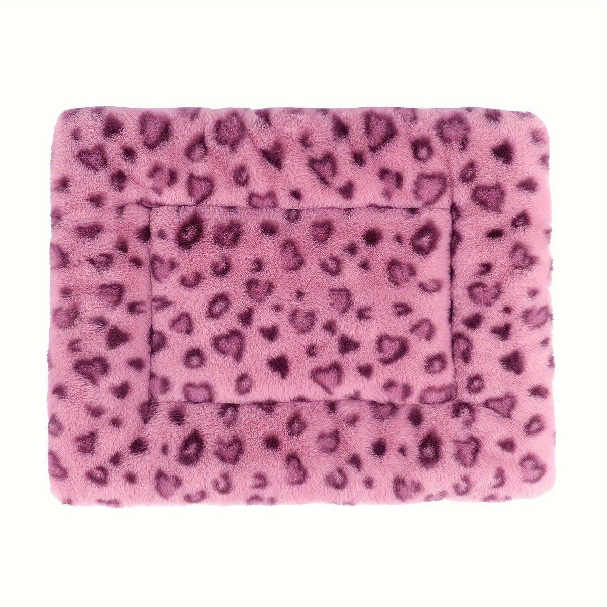 Reversible Plush Pet Mat Leopard Print Fleece Soft Warm Dog Cat Bed Pad Anti-Slip Machine Washable for Crate Car Sofa Floor Small Medium Large Breeds S M