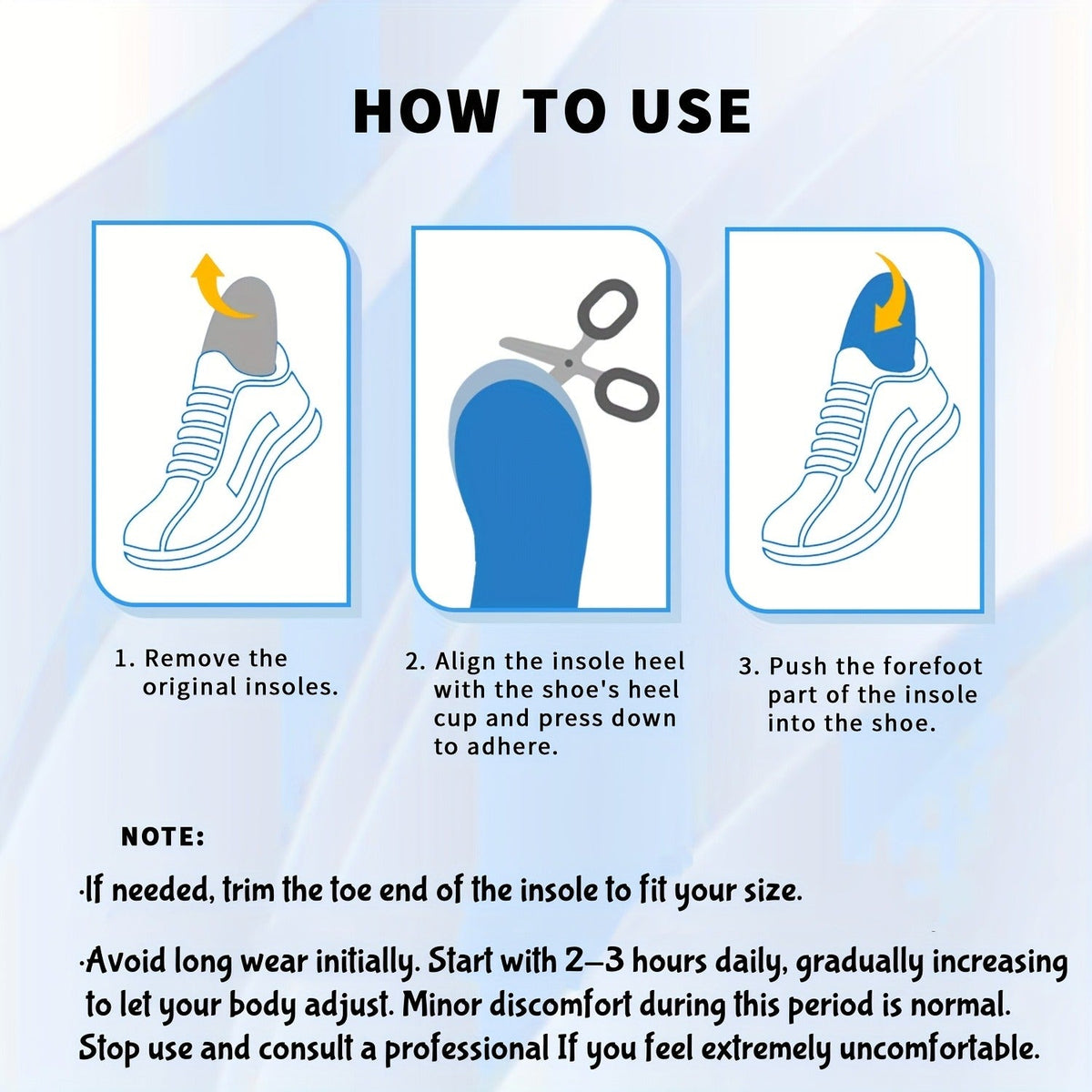 Arch Support Insoles Flat Feet Heavy Duty Shoe Inserts Men Women Work Boots