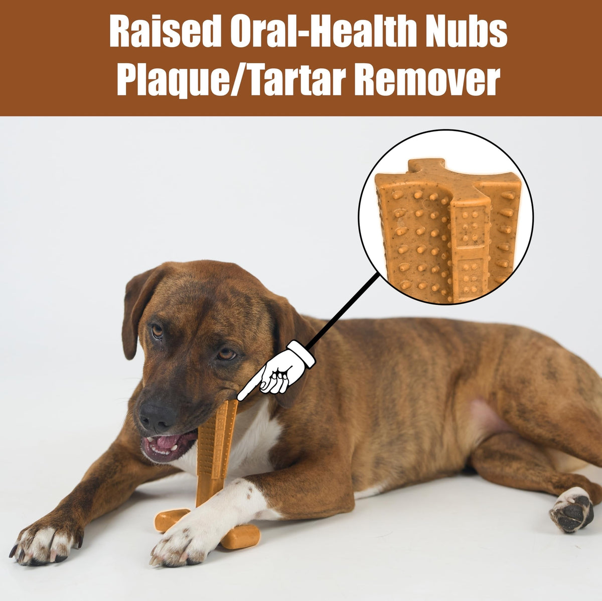 Dog Dental Chew Toy T-Shape with Textured Ridges & Ergonomic Grip – Non-Splintering Durable Chew Toy for Aggressive Chewers, Teething Puppies & Adult Dogs, Promotes Oral Health & Clean Teeth