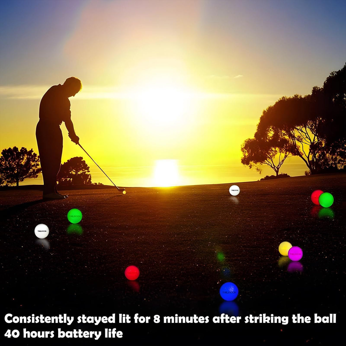 Glow in the Dark Golf Balls 12 Pack – LED Night Golf Balls for Nighttime Play, Luminous Glowing Golf Ball Set, Perfect Holiday Gift for Men Women Golfers Friends & Family
