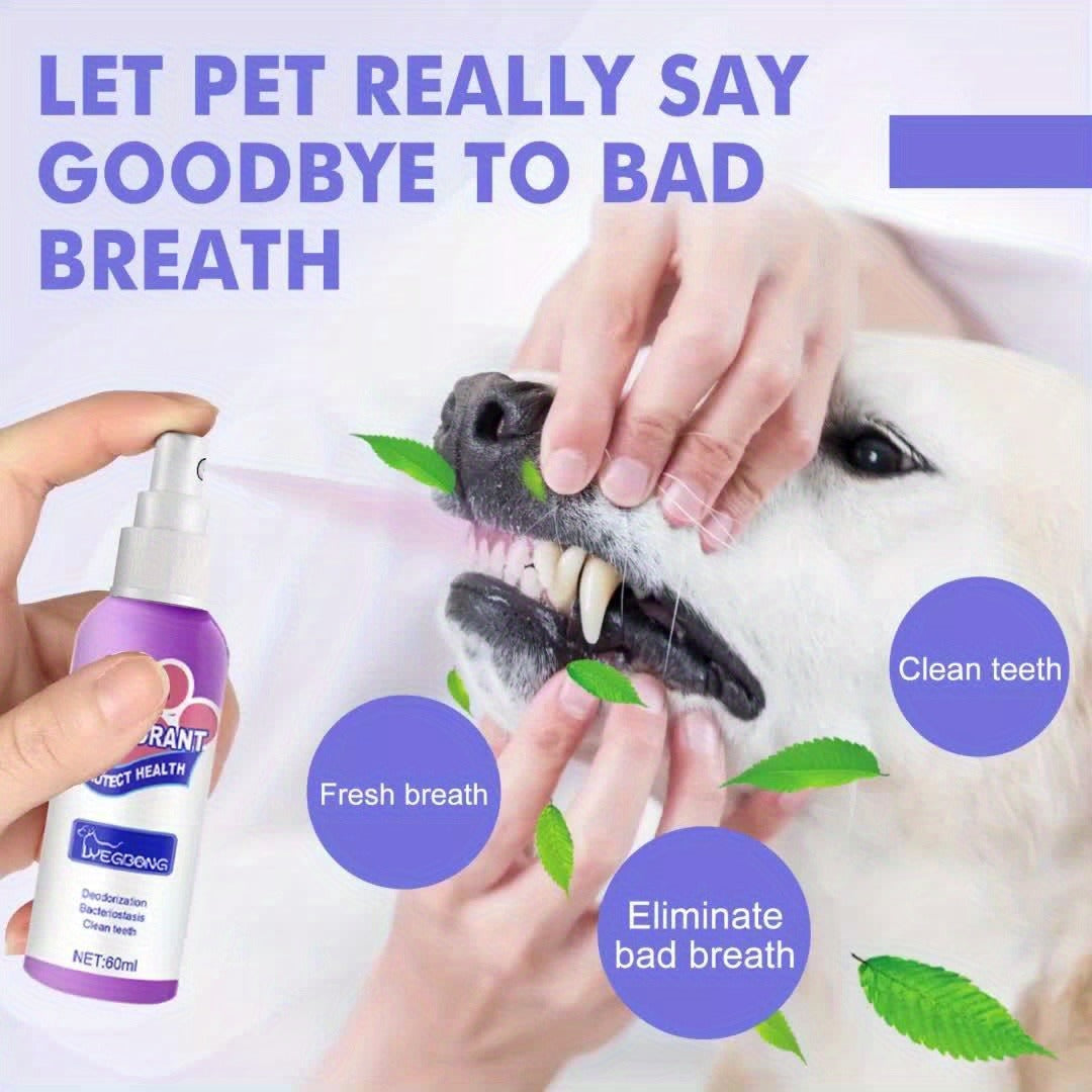 Pet Dental Spray for Dogs & Cats – Teeth Cleaning & Bad Breath Freshener, No-Brush Oral Care Spray for Plaque & Tartar Control, Safe Daily Use