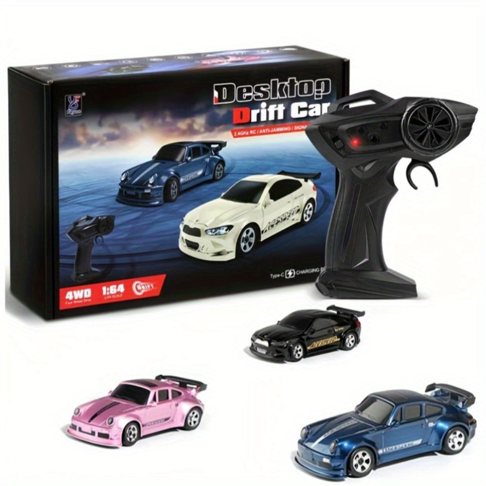 1:64 Scale 4WD Mini RC Drift Car with LED Lights