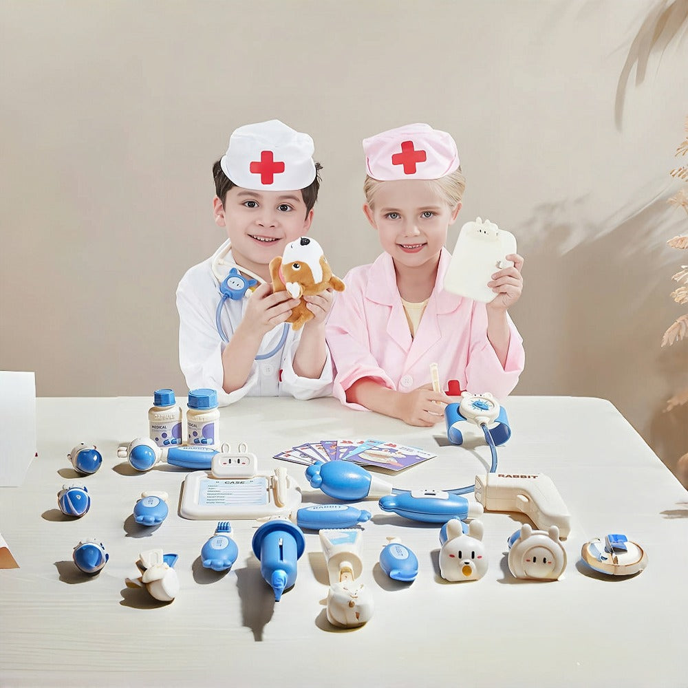 Pink Doctor Pretend Play Kit, 40-Piece Medical Role-Play Set