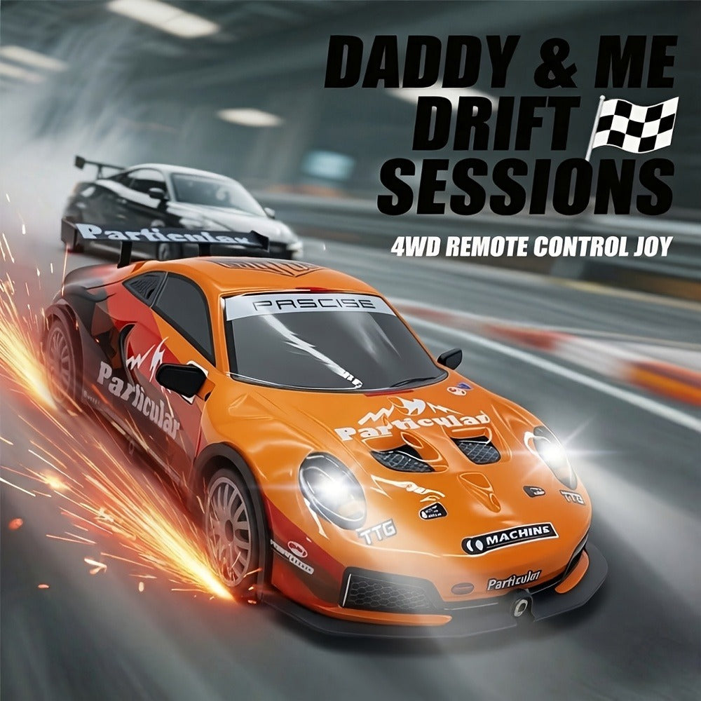 1:24 4WD RC Drift Car, 28 km/h with LED Lights and 2 Batteries
