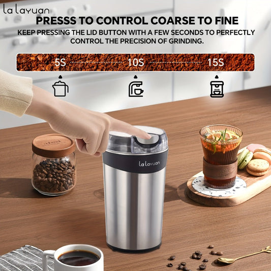 Electric Coffee Bean Grinder, 200W Blade Mill, 2.7oz Capacity and 110V US Plug