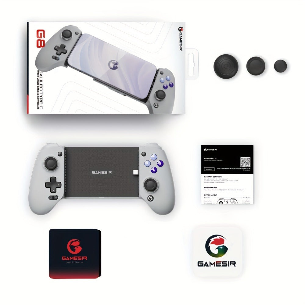 Hall Effect Mobile Gaming Controller GameSir G8 Galileo USB-C Wired – Zero-Drift Joysticks & Triggers, Pass-Through Charging, Mappable Back Buttons for iPhone 15 Android Cloud Gaming Xbox Game Pass
