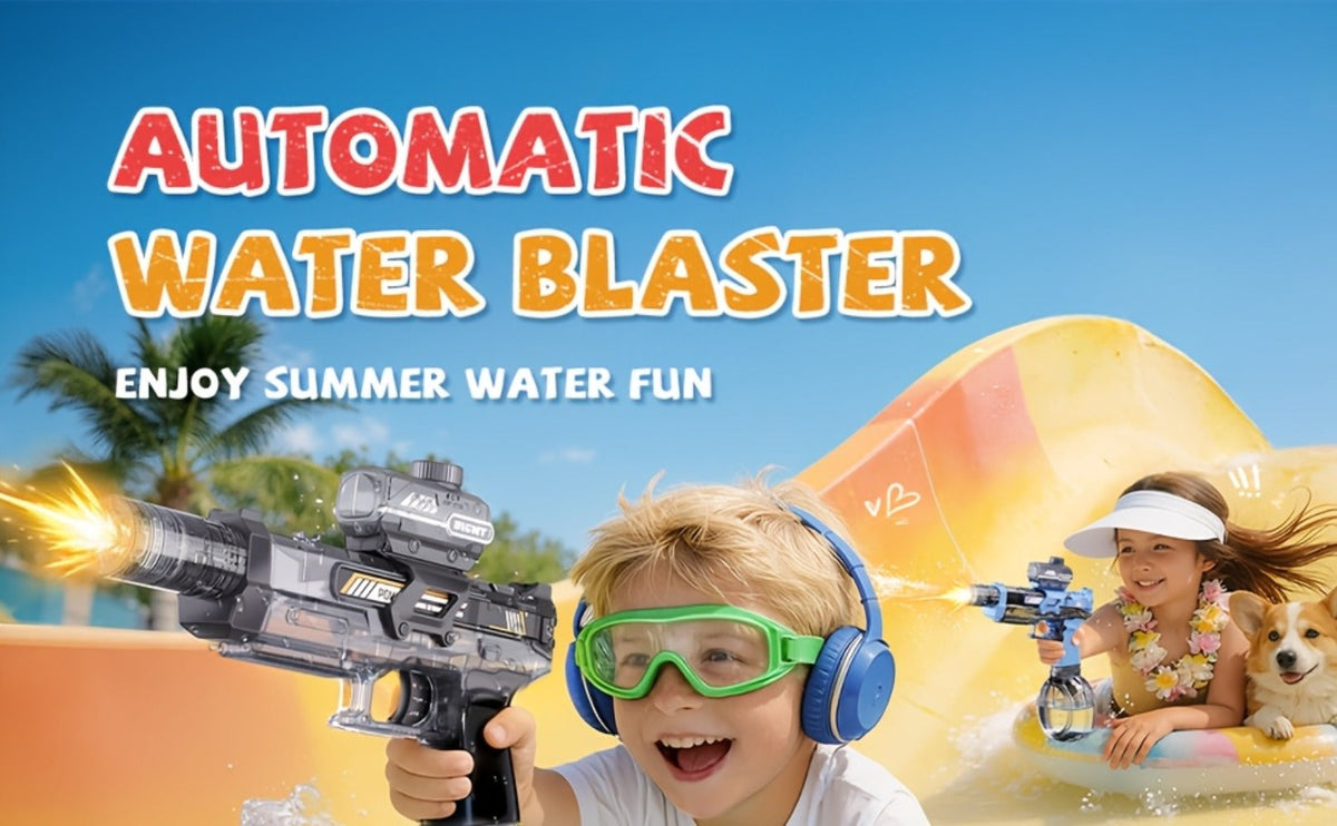 Kids Sound & Light Electric Water Gun Ages 3-8 – Auto Squirt Blaster with Large Tank & LED Effects, Summer Outdoor Pool Beach Backyard Party Toy, Birthday Gift for Boys & Girls, 1pc or 2-Pack