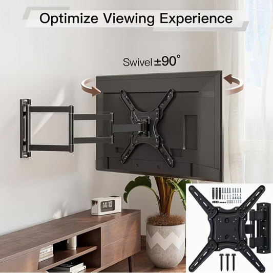360° Rotating TV Wall Mount with Swivel Bracket for Flat Panel TVs, Black