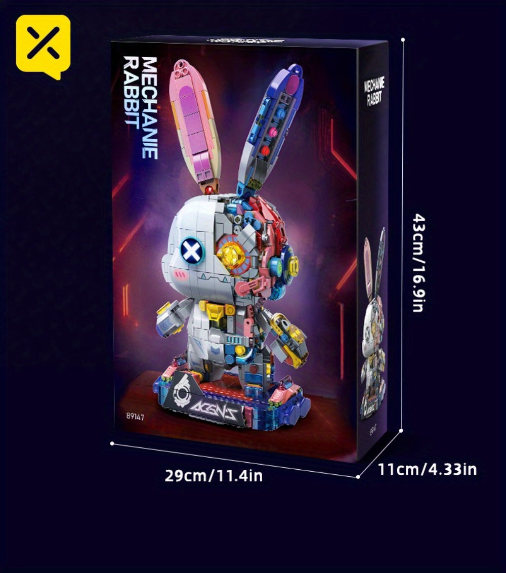 Mechanical Rabbit Building Block Display Model, Pink Punk Style