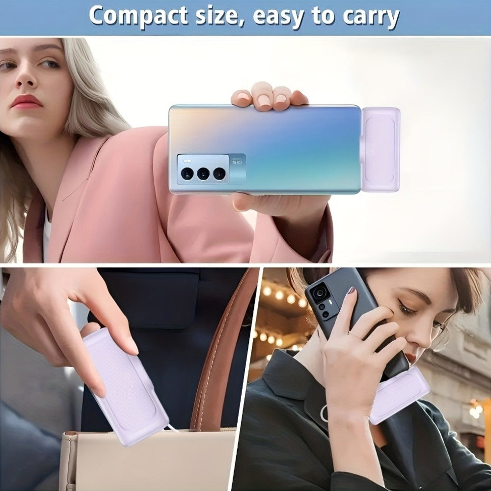 22.5W Fast Charging Power Bank Stand 5000mAh USB-C – Dual Mode Portable Charger with Built-In Phone Stand, Lithium Polymer Battery, Compatible with iPhone 17 16 15 Android Samsung, Emergency Travel Charger