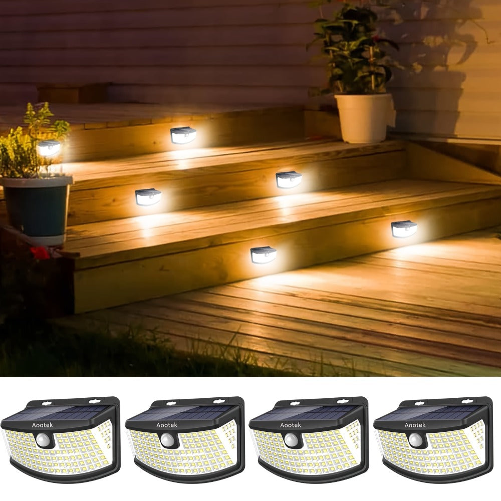 Solar Step Lights Outdoor 120 LED Motion Sensor – 270° Wide Angle IP65 Waterproof Wall Light with 3 Modes | 18-Hour Solar Powered Stair Light for Pathway, Fence, Garage & Deck | 4/6/8 Pack