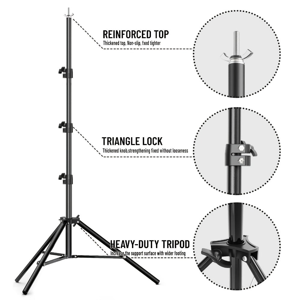 10x10FT Backdrop Stand Kit, 2 Adjustable Background Supports with 4 Crossbars, 4 Clamps and Carrying Bag, Iron Photo Video Studio Stand for Photography, Parties, Decoration