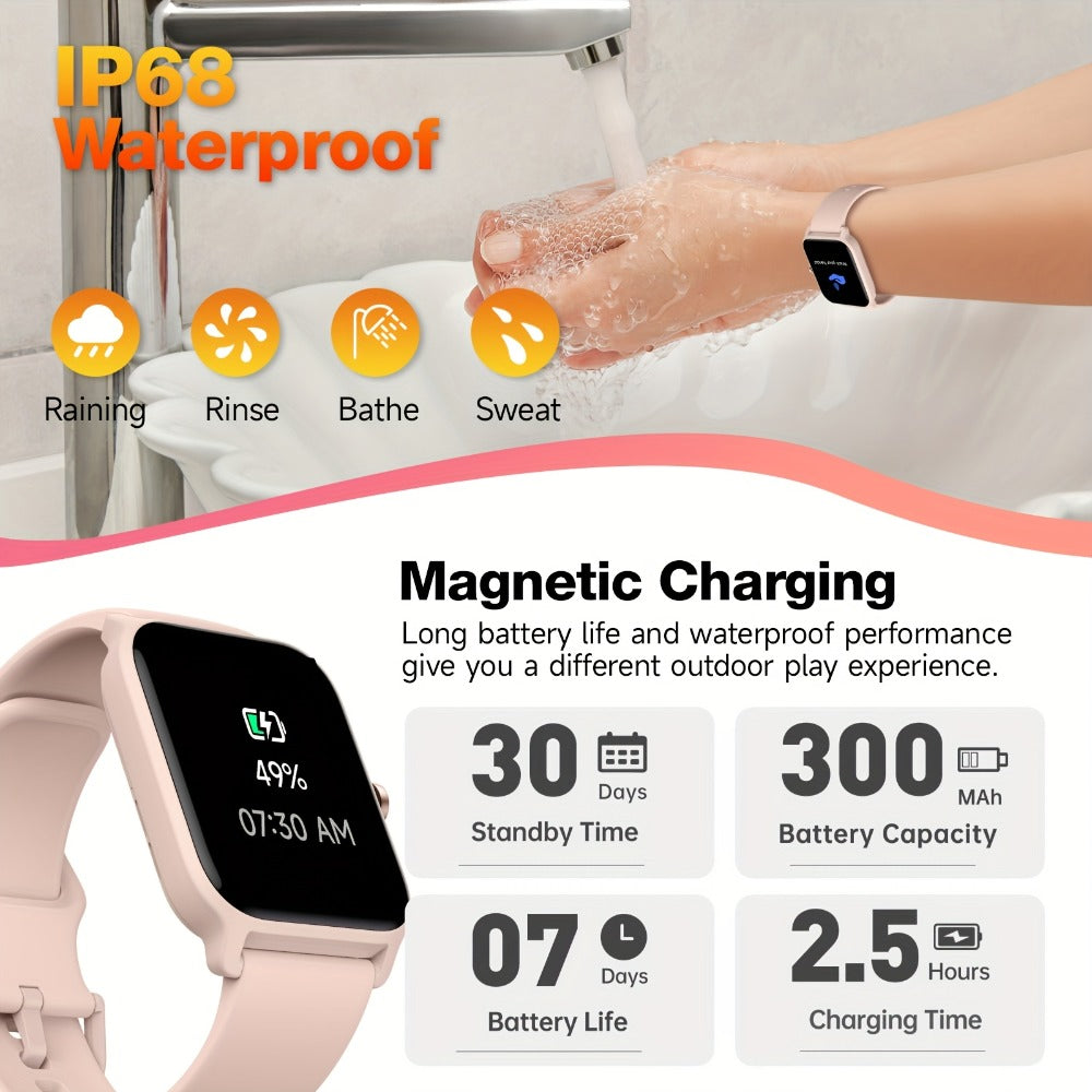 Smartwatch with Built-in Alexa FAWEIO 1.8" HD Touch Screen, Bluetooth Calling, 100+ Sport Modes, Fitness Tracker Heart Rate Sleep Monitor, Compatible with iPhone & Android – Smart Watch for Women Men 14 Colors