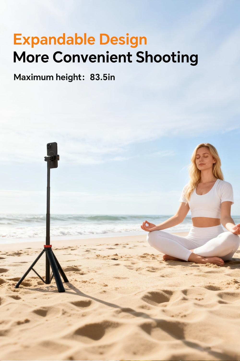 83 Inch Tall Phone Tripod Adjustable with Wireless Remote & Stable Base – Upgraded Extra-Tall Retractable Stand for iPhone 17/15/14, Android & Camera, Live Streaming, TikTok & Short Video Content