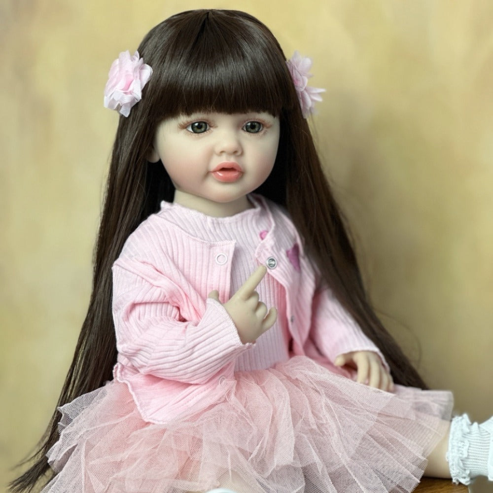 22-Inch Standing Reborn Baby Doll with Full Vinyl Body and Accessories