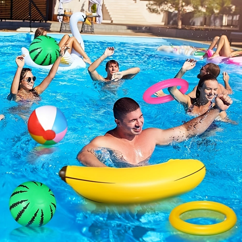 Hawaiian Luau Inflatable Party Decorations, 10-Piece Tropical Set