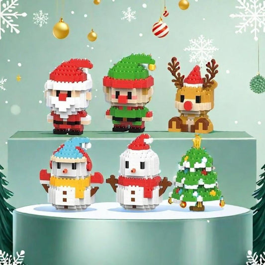 Christmas Building Blocks Party Set, 6 Boxes 1052 Pieces Santa Mini Assembly Kits