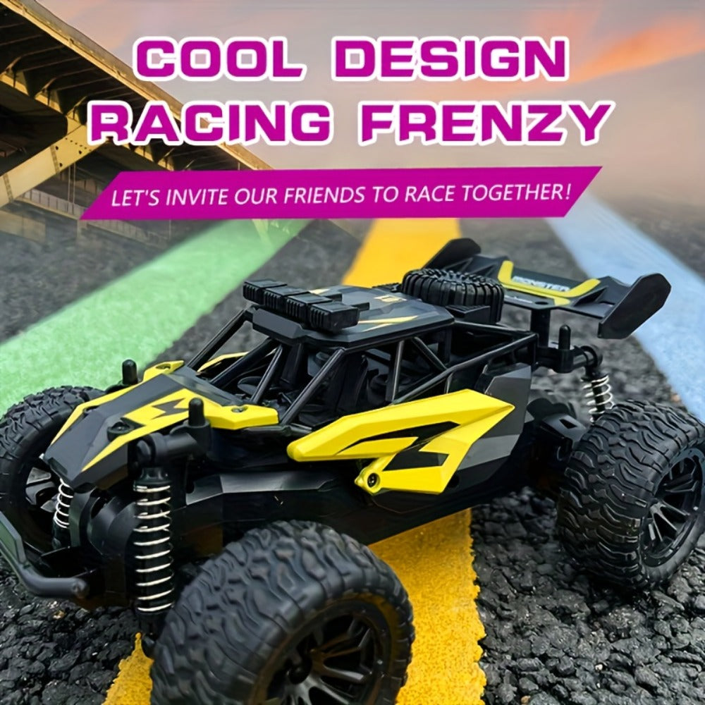 High-Speed RC Buggy 40km/h Alloy Body – 2.4G Remote Control Off-Road Vehicle for Boys Ages 6+, Super Powerful All-Terrain Outdoor Racing Truck, Birthday Halloween Christmas Gift Red Yellow