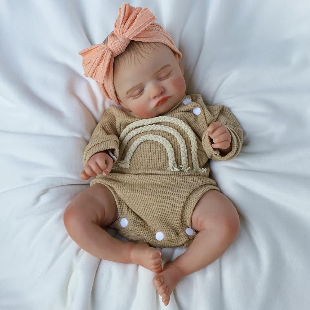 20-Inch Sleeping Reborn Baby Doll with Soft Cloth Body and Feeding Set
