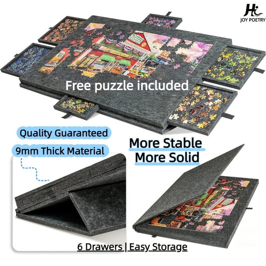 Portable Anti-Slip Jigsaw Puzzle Board, 30 x 21 or 35 x 24 Inch Options