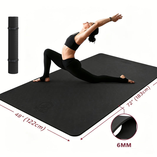 Extra-Large TPE Yoga Mat with Dual-Sided Non-Slip Surface and Carry Bag