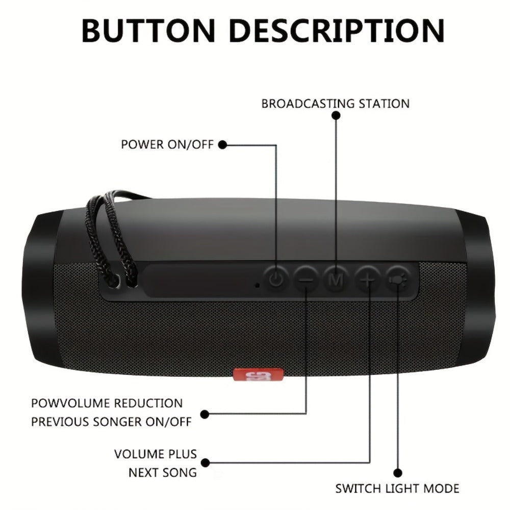 TG157 10W Dual Bluetooth 5.0 Speaker with LED Flash Lights, 5.1 Surround Sound, TF Card AUX USB FM Radio, 1200mAh Rechargeable Compact Wireless Speaker for Outdoor Camping Travel & Home Use