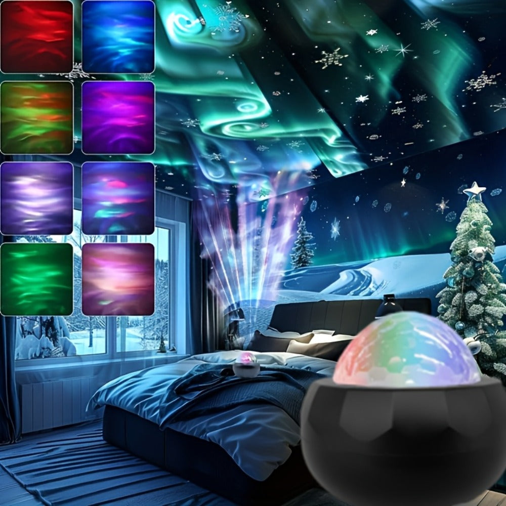 Aurora Magic Ball Light USB Plug-In with Remote – Color Rotating Aurora Borealis Effect Night Light for Bedroom, Living Room & Party Atmosphere Decor