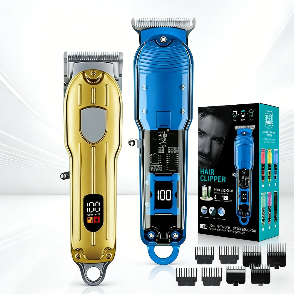 Cordless Hair Clipper for Men - USB Rechargeable Electric Trimmer with Guide Comb, Self Haircut Kit for Home Barbershop Fade, Beard & Neckline Shaping, Great Gift for Dad
