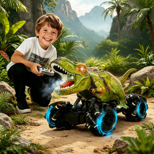 Dinosaur 4WD RC Monster Truck with LED Lights and Music