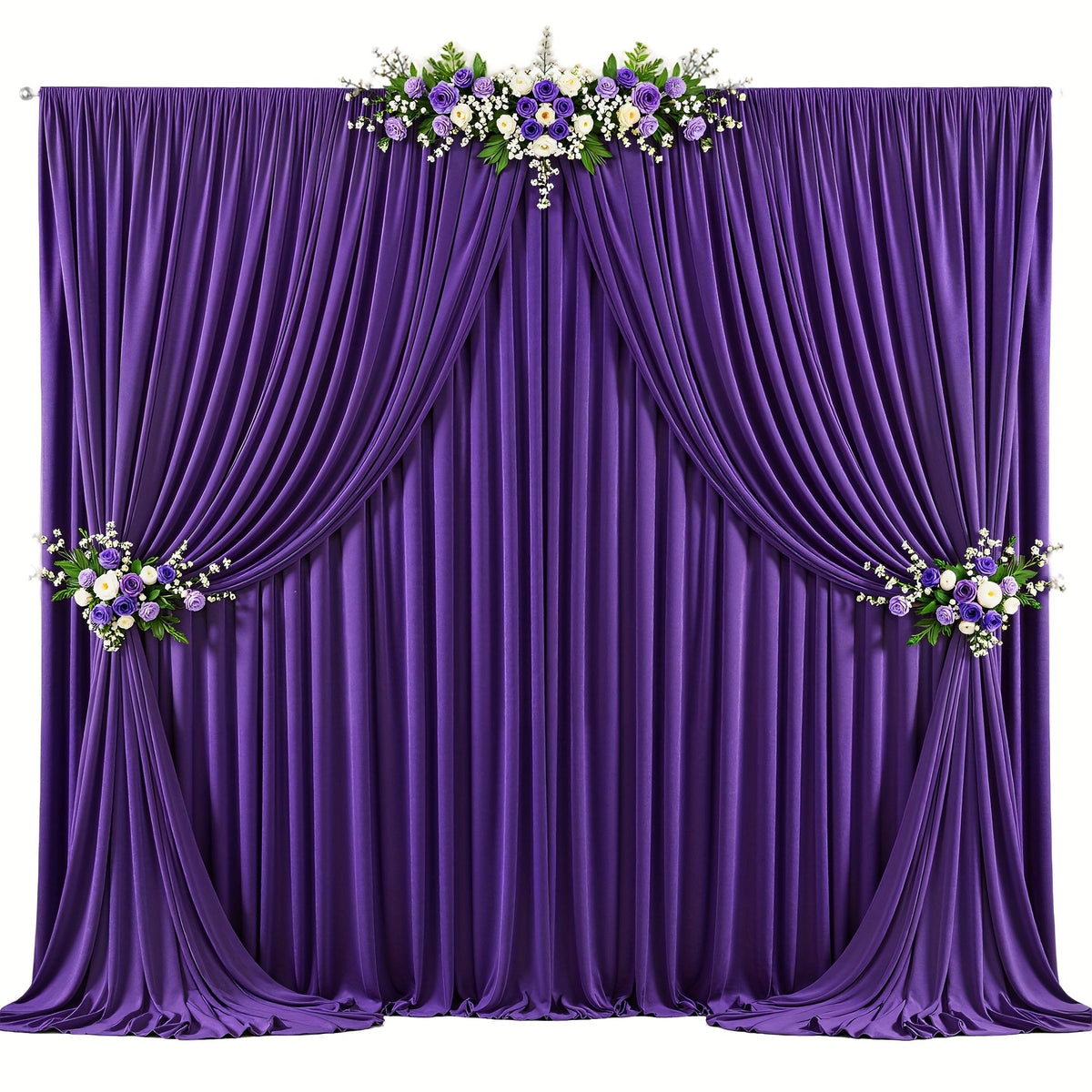 4-Pack 5x10ft Elegant Spandex Photography Backdrop | Wear-Resistant, Wrinkle-Free, Soft & Opaque Party Decoration Banners for Weddings, Birthdays, Stages, Exhibitions & Events