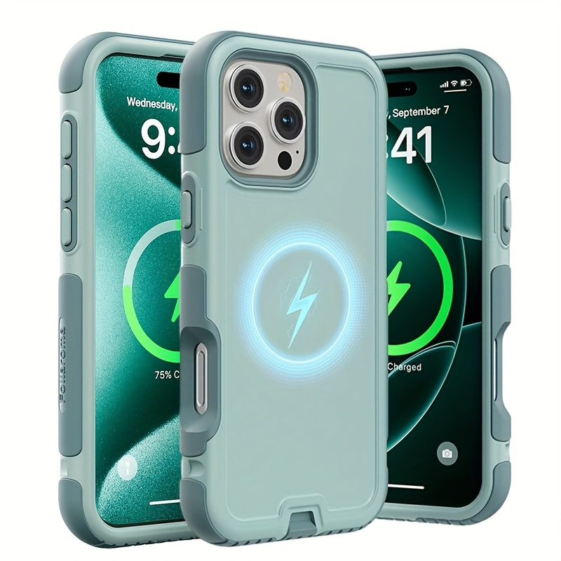 3-Layer Warrior Armor iPhone Case Full Body Shockproof Drop Protection Soft Lining Built-In Dust Plug for iPhone 17 Pro Max 17 Pro 17 Plus 17 16 Pro Max 16 Pro 16 Plus 16 15 Pro Max 15 Pro 15 Plus 15 14 Pro Max 14 Pro 14 Plus 14