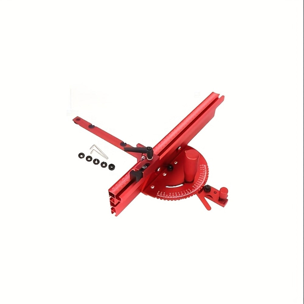 400mm Woodworking Angle Gauge with Adjustable Fence & Guide Rail – Precision Miter Measuring Tool Compatible with 30mm & 45mm T-Track for Table Saw Router