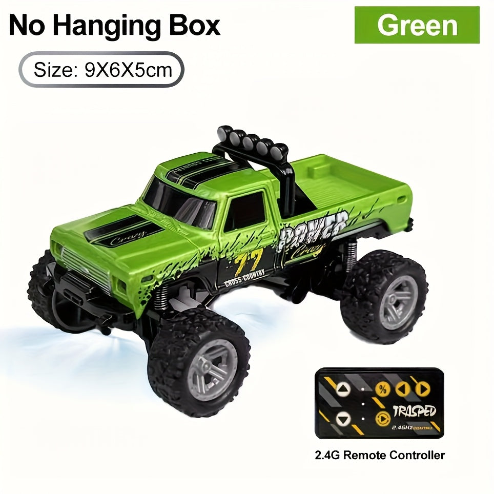 Mini RC Car – 1/64 Scale Alloy Off-Road Monster Truck with 2.4GHz Remote & Shock Absorbers