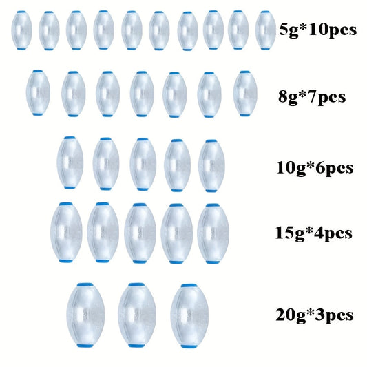 Lead Egg Fishing Sinker with Oval Profile for Bottom Fishing and Bass Casting