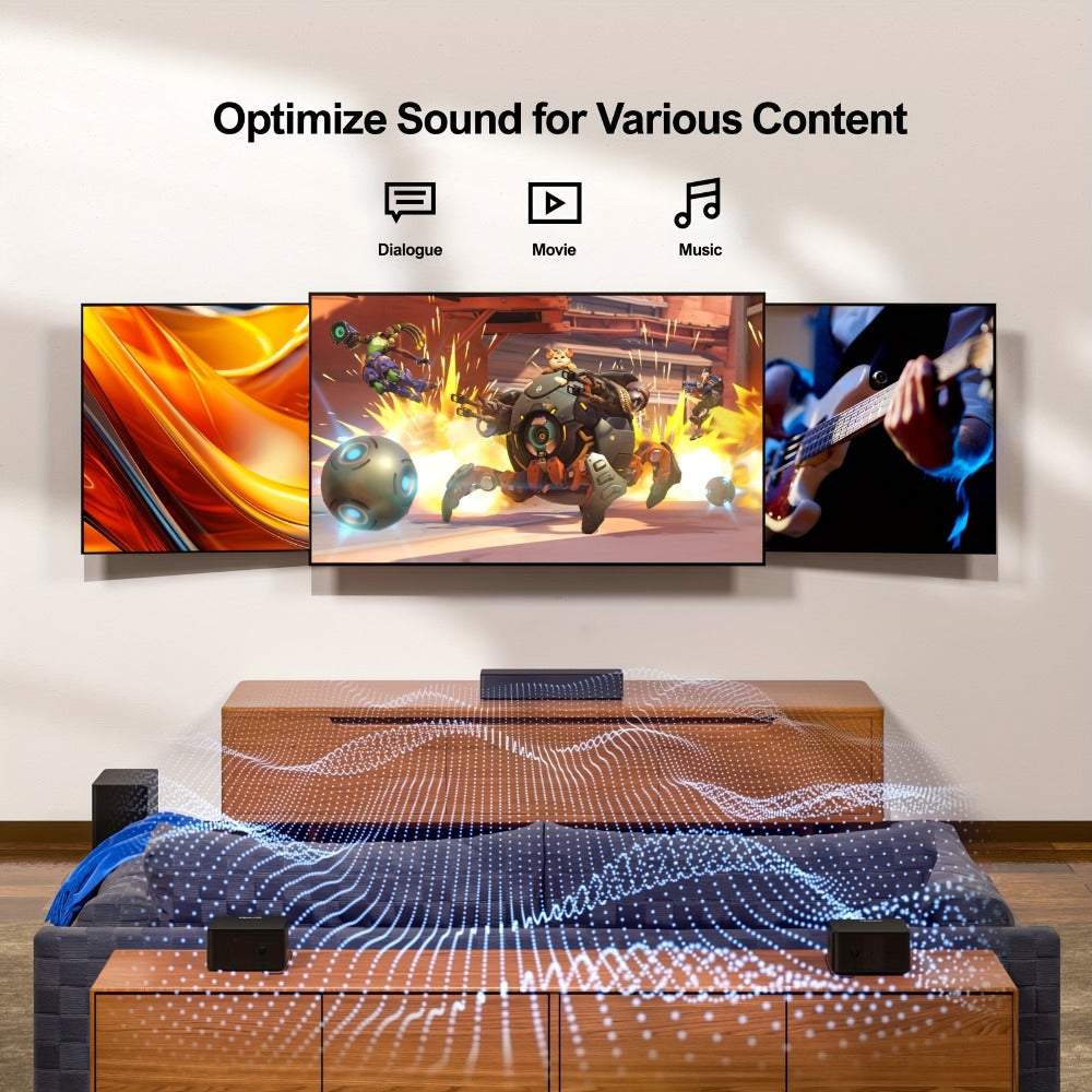 ULTIMEA 5.1 Channel Soundbar with Subwoofer & Adjustable Rear Surround Speakers, BASSMX Deep Bass Technology, SurroundX Algorithm, Movie Dialogue Music Modes, Remote Control – Home Theater Sound System for Smart TV (320W / 410W Dolby Atmos)
