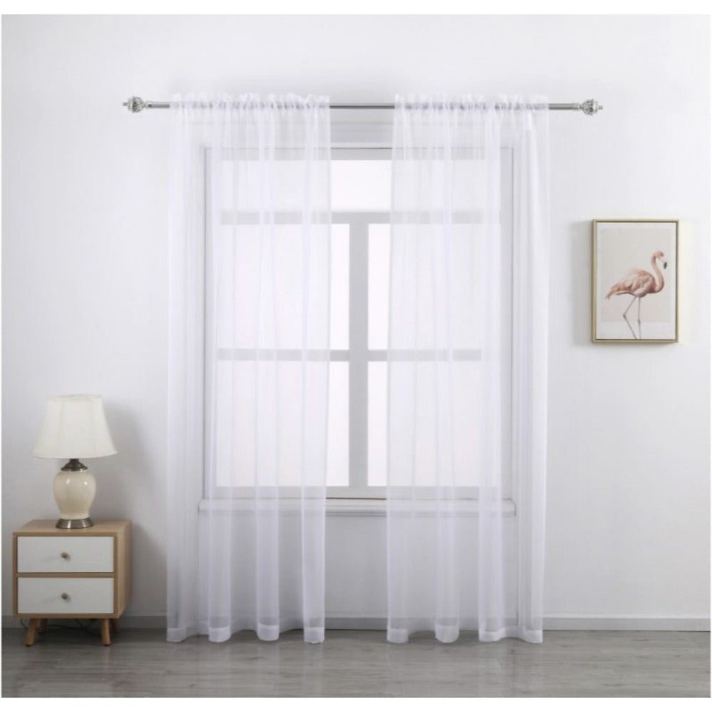 Sheer Curtains 2 Panels Rod Pocket – Light Filtering Privacy Window Drapes for Living Room Bedroom Modern Home Decor