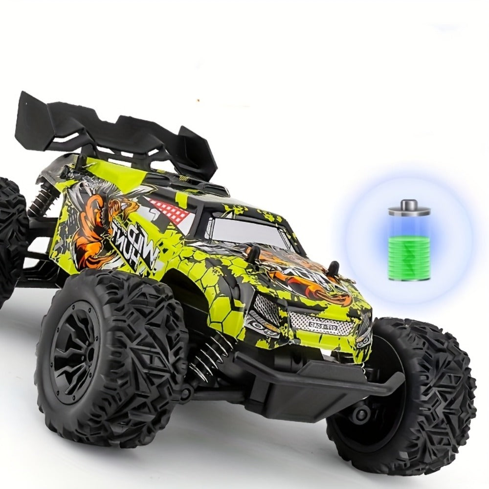 4WD RC Monster Truck with LED Lights, All-Terrain Remote Control Off-Road Car for Kids